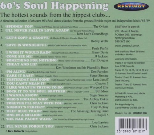 60s Soul Happening CD (Back)