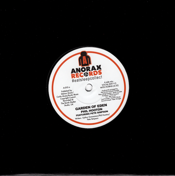 Phil Hooton Ft. Pete Simpson - Garden Of Eden (Vocal Edit V3 with Horns) / (Vocal Trombone Mix) 45 (Anorax) 7