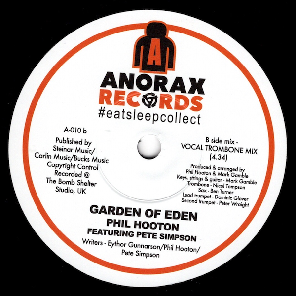 Phil Hooton Ft. Pete Simpson - Garden Of Eden (Vocal Edit V3 with Horns) / (Vocal Trombone Mix) 45 (Anorax) 7