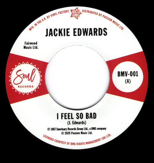 Jackie Edwards - I Feel So Bad / Del Davis - Baby Don't Wake Me 45 (Outta Sight) 7
