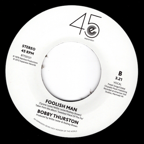 Bobby Thurston - Just Ask Me / Foolish Man 45 (Expansion) 7