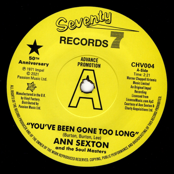 Ann Sexton - You've Been Gone Too Long / I Had A Fight With Love DEMO 45 (Outta Sight) 7