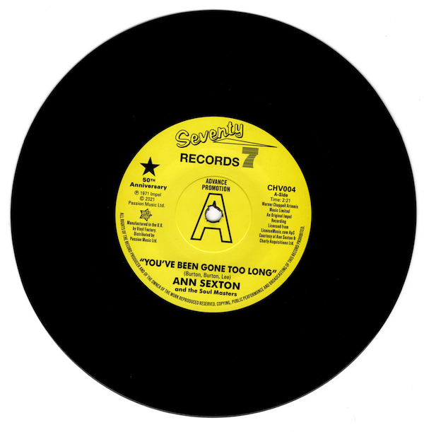 Ann Sexton - You've Been Gone Too Long / I Had A Fight With Love DEMO 45 (Outta Sight) 7