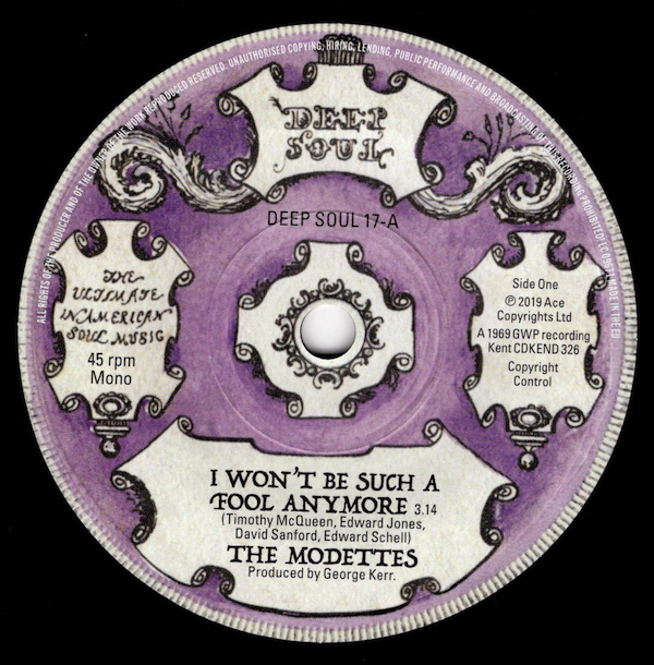 Modettes, The - I Won't Be Such A Fool Anymore / The Shaladons - Showdown 45 (Deep Soul) 7
