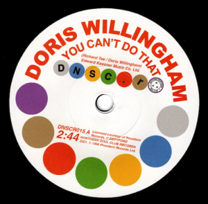 Doris Willingham - You Can't Do That / Pat Hervey & Tiaras - Can't Get You Out of My Mind 45 (Deptford Northern Soul Club) 7" Vinyl