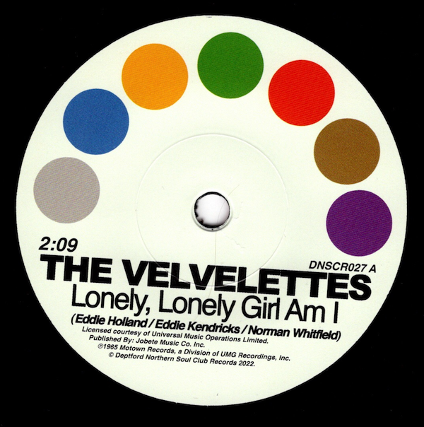 Velvelettes - Lonely, Lonely Girl Am I / Gladys Knight & The Pips - No One Could Love You More 45 (Deptford Northern Soul Club) 7