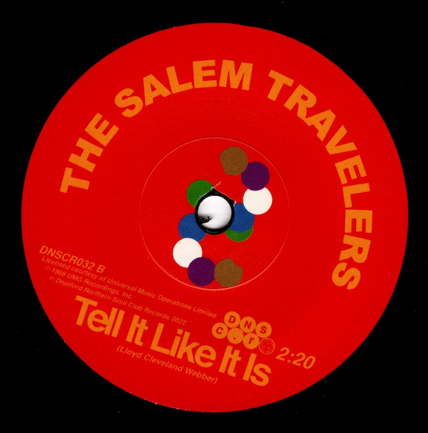 Salem Travelers - Give Me Liberty Or Death / Tell It Like It Is 45 (Deptford Northern Soul Club) 7