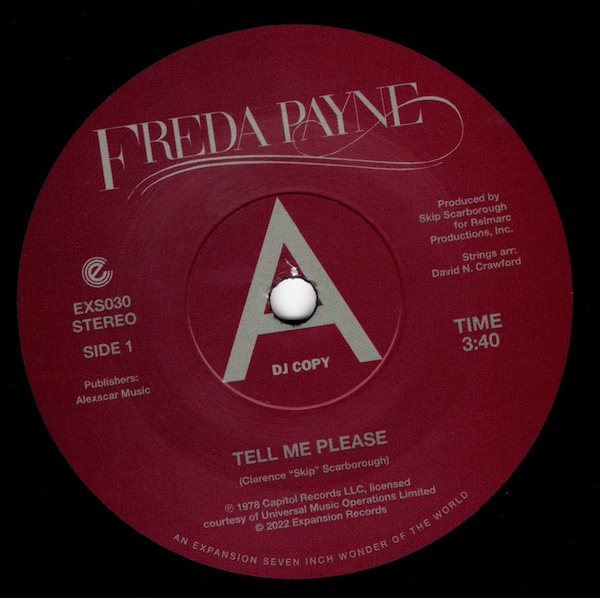Freda Payne - Tell Me Please / I Get High (On Your Memory) DEMO 45 (Expansion) 7