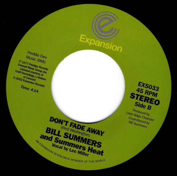 Bill Summers - Come Into My Life / Don't Fade Away (Miss-press audio is Dream Of Love 45 (Expansion) 7