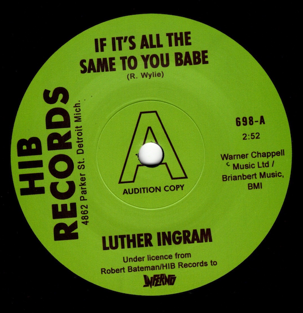 Luther Ingram - If It's All The Same To You Babe / Exus Trek DEMO 45 (Inferno) 7
