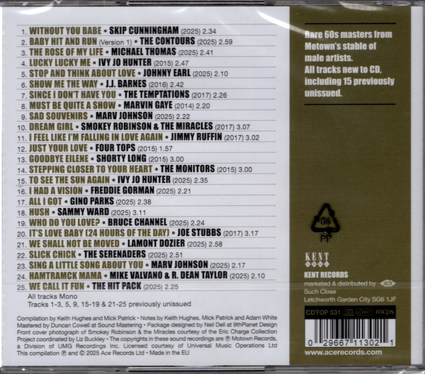 Hit & Run! More Motown Guys - Various Artists CD (Kent) - Image 2