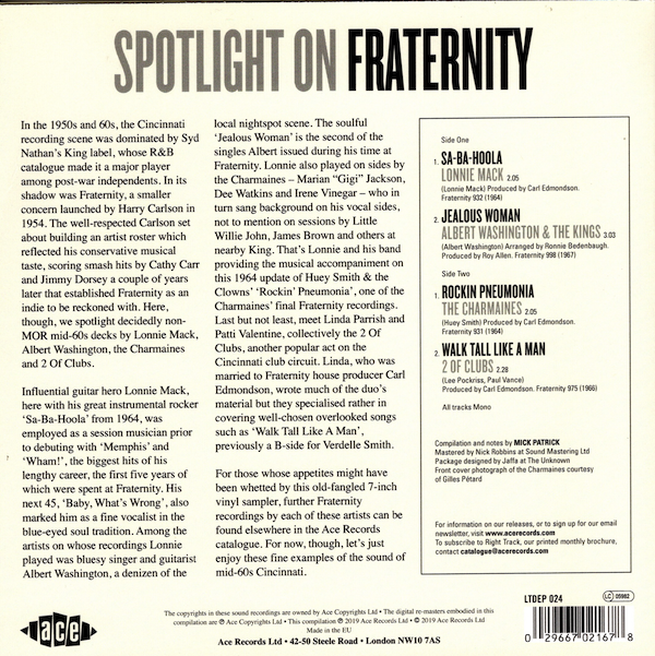Spotlight On Fraternity 4 Track Vinyl EP - Various Artists (Ace) 7
