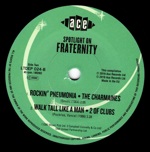 Spotlight On Fraternity 4 Track Vinyl EP - Various Artists (Ace) 7