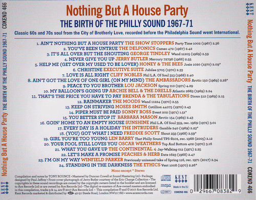 Nothing But A House Party - The Birth Of The Philly Sound 1967-71 - Various Artists CD (Kent) - Image 3