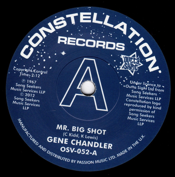 Gene Chandler - Mr. Big Shot / I Can Take Care Of Myself DEMO 45 (Outta Sight) 7