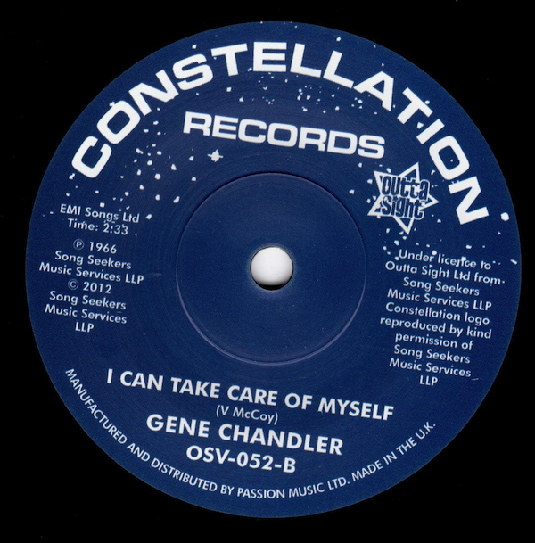 Gene Chandler - Mr. Big Shot / I Can Take Care Of Myself DEMO 45 (Outta Sight) 7
