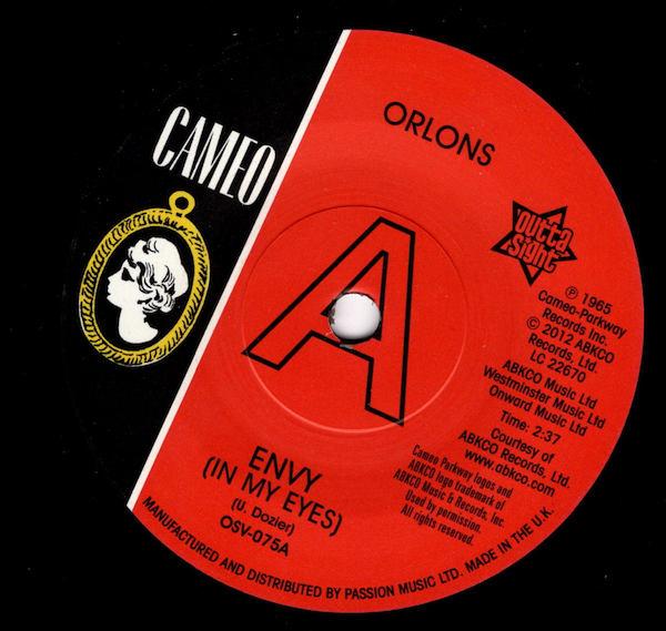 Orlons - Envy (In My Eyes) / No Love But Your Love DEMO 45 (Outta Sight) 7
