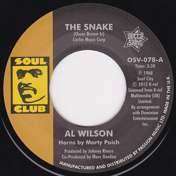 Al Wilson - The Snake / Show And Tell 45 (Outta Sight) 7