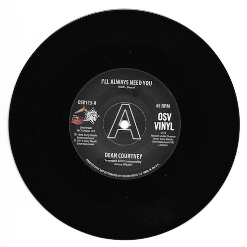 Dean Courtney - I'll Always Need You / Today Is My Day DEMO 45 (Outta Sight) 7