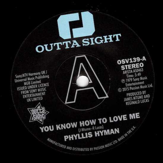 Phyllis Hyman - You Know How To Love Me / Under Your Spell DEMO 45 (Outta Sight) 7