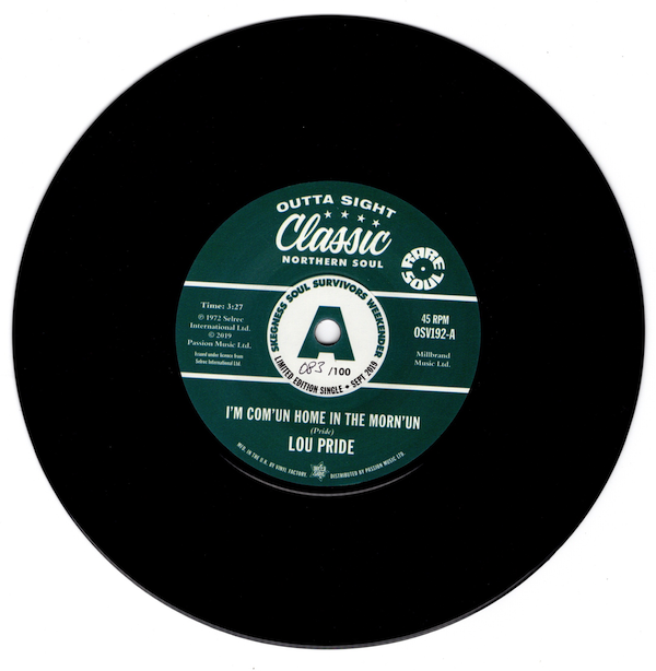 Lou Pride - I'm Com'un Home In The Morn'un / Don Varner - Tear Stained Face NUMBERED DEMO 45 (Outta Sight) 7