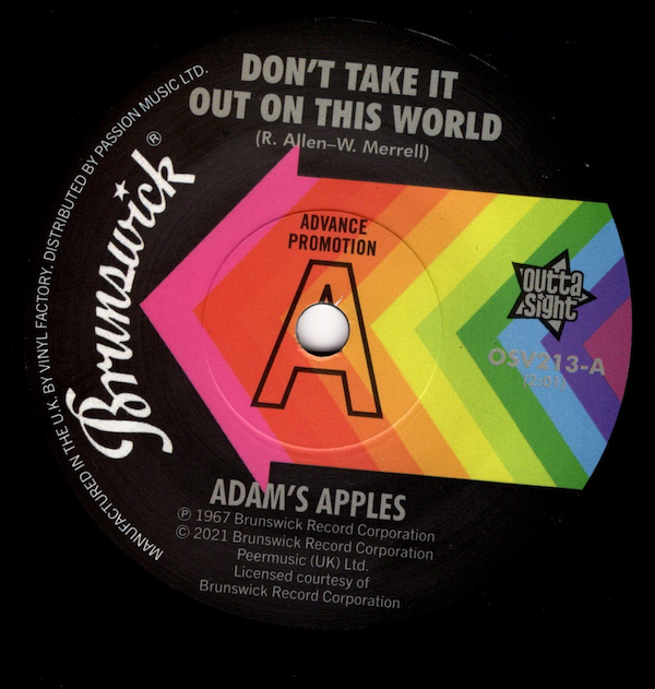 Adam's Apples - Don't Take It Out On This World / The Cooperettes - Shing-A-Ling DEMO 45 (Outta Sight) 7