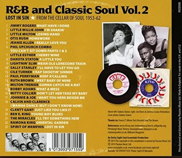 R&B And Classic Soul Volume 2 - Various Artists CD (Outta Sight) - Image 3