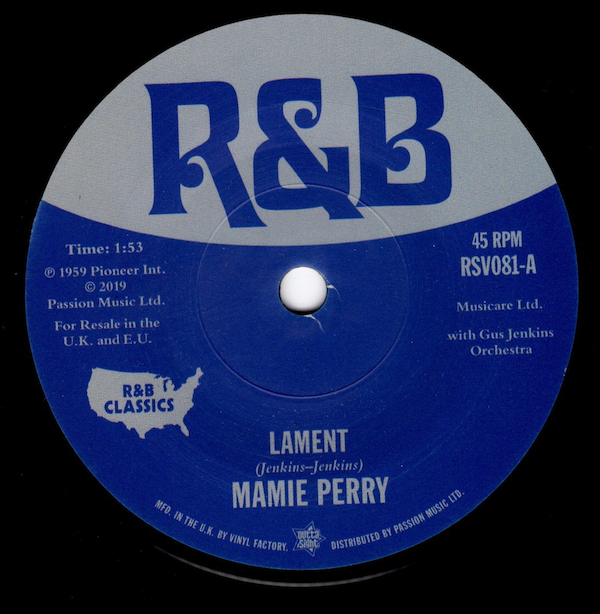 Mamie Perry - Lament / Anna Belle Caesar - Little Anne 45 (Outta Sight) 7
