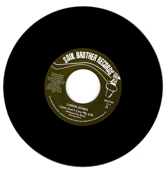 Linda Jones - I Just Can't Live My Life (Without You Babe) / My Heart 45 (Soul Brother) 7