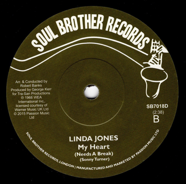 Linda Jones - I Just Can't Live My Life (Without You Babe) / My Heart DEMO 45 (Soul Brother) 7