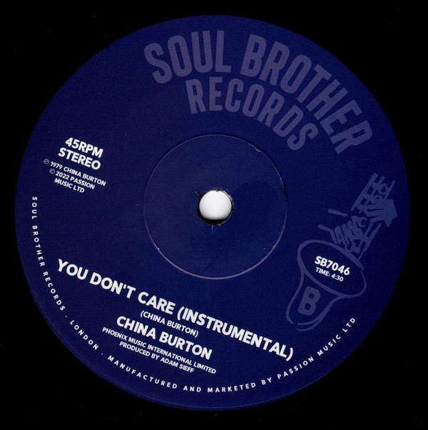 China Burton - You Don't Care (About Our Love) / (Instrumental) DEMO 45 (Soul Brother) 7