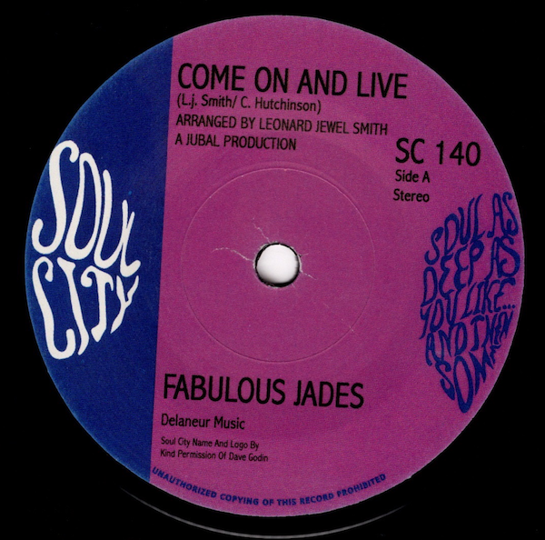 Fabulous Jades - Come On And Live / Planning The Moment 45 (Soul City) 7