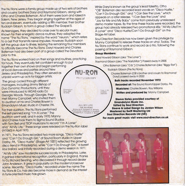 Nu'Rons, The - I Can See The Love / Joy For Me & My Baby 45 (Soul Direction) 7