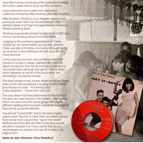 Turbines - We Got To Start Over / What More Can I Say 45 (Soul Direction) 7