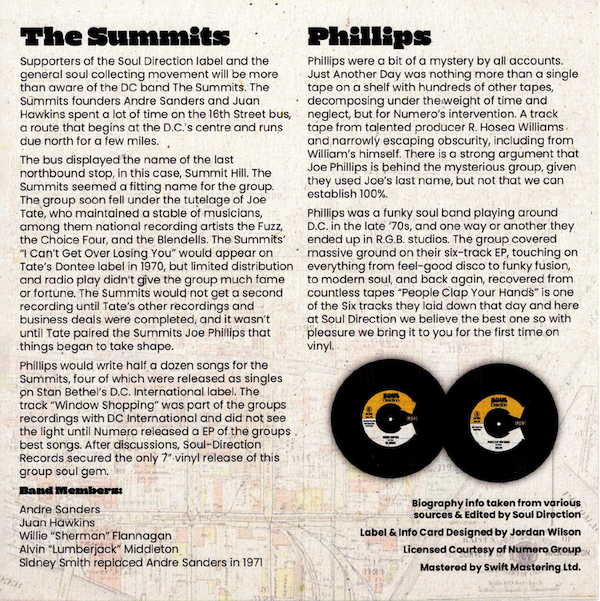 Summits - Window Shopping / Phillips - People Clap Your Hands 45 (Soul Direction) 7