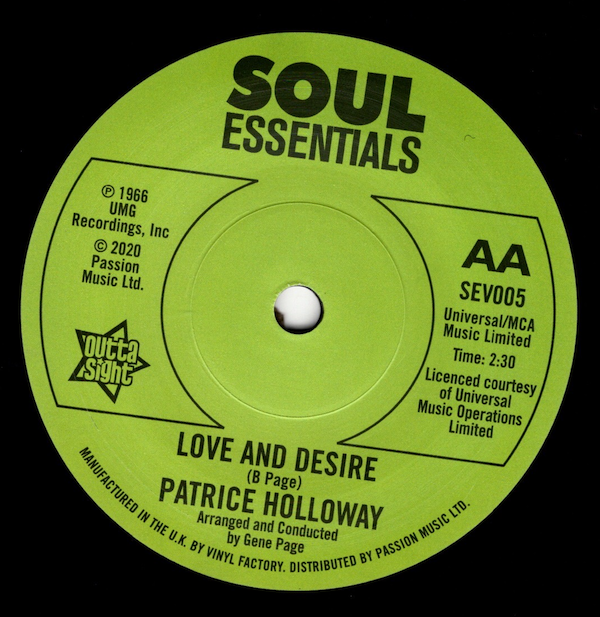 Patrice Holloway - Stolen Hours / Love And Desire DEMO 45 (Outta Sight) 7