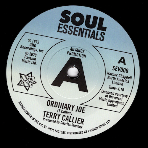 Terry Callier - Ordinary Joe / Jerry Butler - Ordinary Joe DEMO 45 (Outta Sight) 7