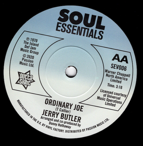 Terry Callier - Ordinary Joe / Jerry Butler - Ordinary Joe DEMO 45 (Outta Sight) 7