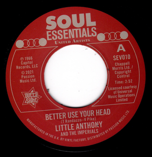 Little Anthony & The Imperials - Better Use Your Head / Gonna Fix You Good 45 (Outta Sight) 7