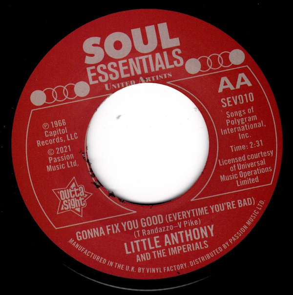Little Anthony & The Imperials - Better Use Your Head / Gonna Fix You Good 45 (Outta Sight) 7