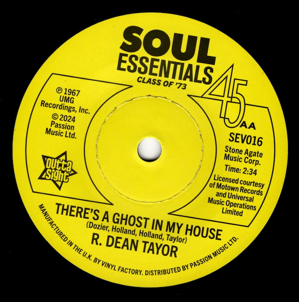 Gloria Jones - Tainted Love / R Dean Taylor - There's A Ghost In My House DEMO 45 (Outta Sight) 7
