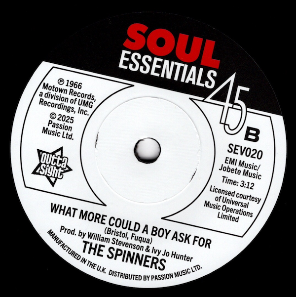 Spinners, The - I'll Always Love You / What More Could A Boy Ask For DEMO 45 (Outta Sight) 7