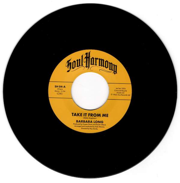 Barbara Long - Take It From Me / The Cautions - Poor Loser 45 (Soul Harmony) 7