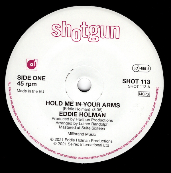 Eddie Holman - Hold Me In Your Arms / I'm Not Gonna Give Up 45 (Shotgun) 7