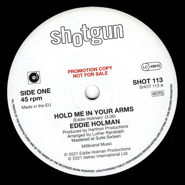 Eddie Holman - Hold Me In Your Arms / I'm Not Gonna Give Up PROMO 45 (Shotgun) 7