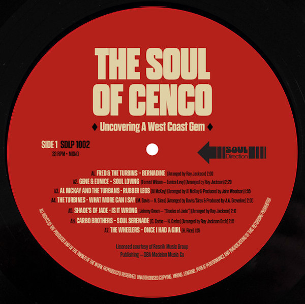 The Soul Of Cenco - Uncovering A West Coast Soul Gem - Various Artists LP (Soul Direction) - Image 3