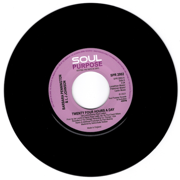 Barbara Pennington & LJ Johnson - Twenty Four Hours A Day / LJ Johnson - Gambling On Your Love 45 (Soul Purpose) 7" Vinyl