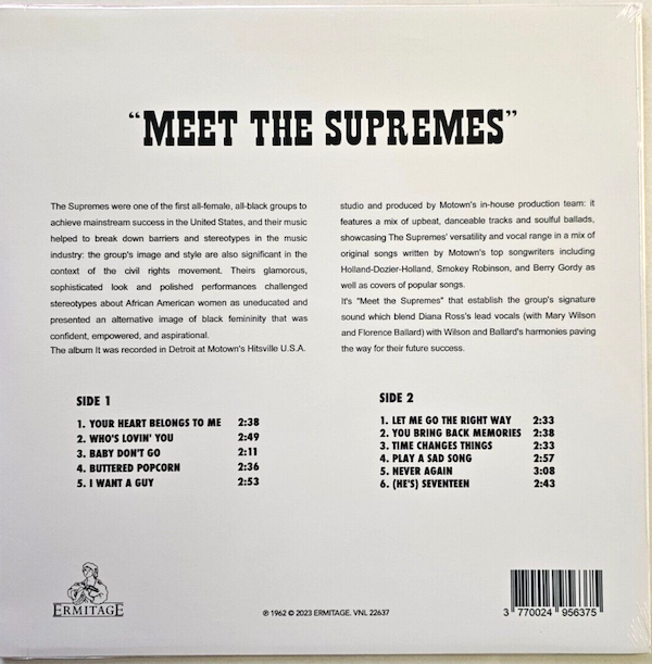 Supremes - Meet The Supremes CLEAR VINYL LP Album (Ermitage) - Image 2