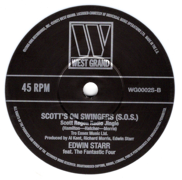 Edwin Starr - Real Humdinger / Scott's On Swingers (S.O.S) 45 (West Grand) LTD WHITE VINYL 7