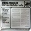 Aretha Franklin - I Never Loved A Man The Way I Love You 180gram Vinyl LP (Back)